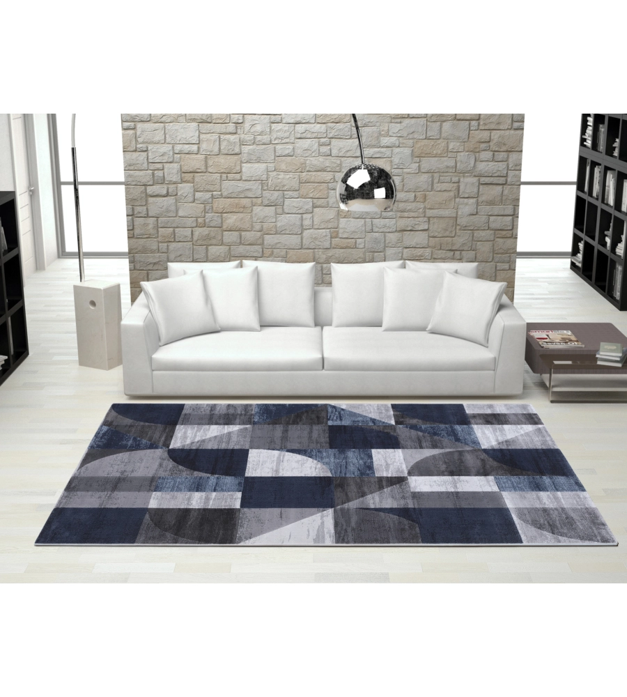 TAPPETO "DOUBLE" GRIGIO CELESTE, 133X190 CM
